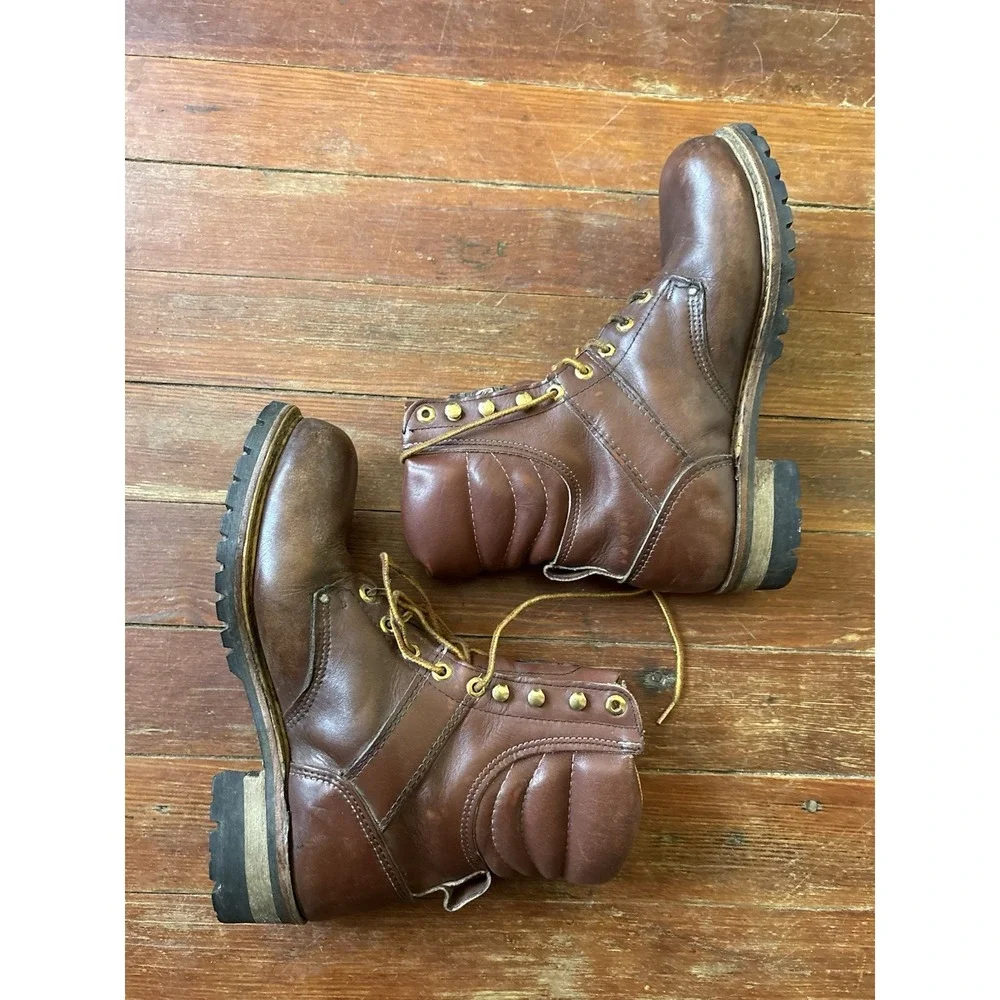 CAROLINA USA Linesman Brown Oil tan Logger Lineman Boots Men's US Size 10
